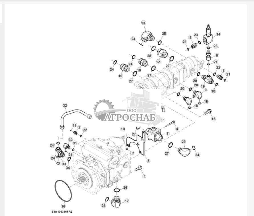 Фитинги главного гидравлического насоса ProDrive™ 